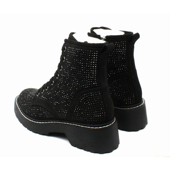 Madden Girl Carra Lace-Up Lug Sole Combat Boots - Picture 7 of 7